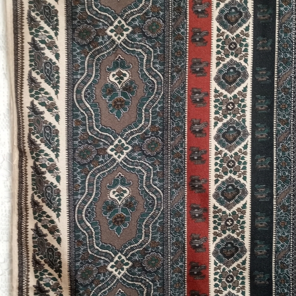 Vintage 100% Silk Scarf Oblong Floral Boho Multi Printed Echo Club 7 - Picture 7 of 9